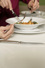 Couple eating from one plate