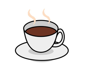 カップ(コーヒー、湯気ふちなし)