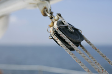 Double block with rope