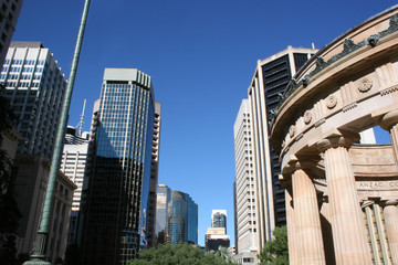 Fototapeta na wymiar Brisbane City, combined modern and vintage architecture