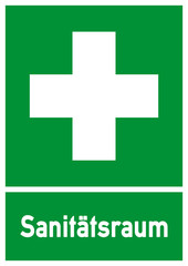 Sanitätsraum schild