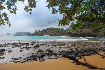 The beautiful beach Piscina in island of Sao Tome and Principe - Africa - 140155146