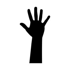 black silhouette of arm and hand vector illustration