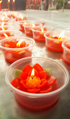 Chinese New Year and Red Candle at chinese temple