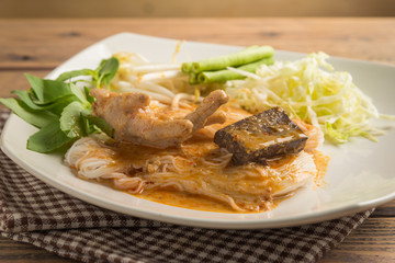 Fermented Rice Flour Noodles or Thai name is 