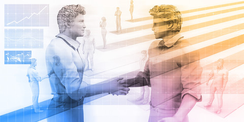 Business Handshake on Digital Background