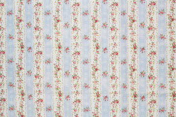 Colorful Cotton fabric in vintage roses pattern for background or texture