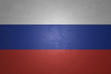 Flag of Russia on stone background, 3d illustration
