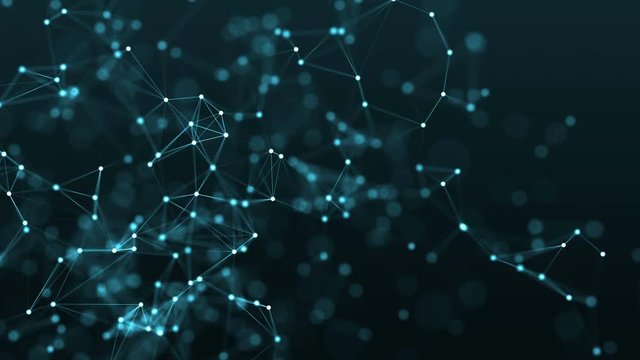 4k abstract loop color geometrical background with lines and dots