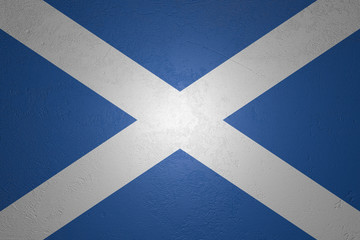 Fototapeta premium Flag of Scotland on stone background, 3d illustration
