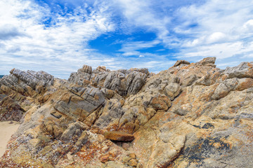 Beautiful rocks on beach