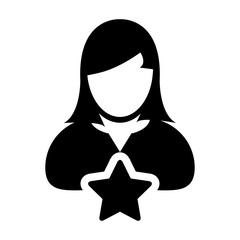 User Icon - woman Person Profile Avatar With Star Symbol
Vector illustration