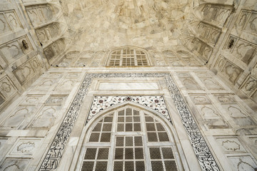 Agra, Uttar Pradesh, India - May 2016 :  The interiors in the Taj Mahal complex on May 20, 2016, in Agra, Uttar Pradesh, India.