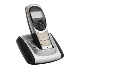 Modern, cordless home phone, isolated on a white background