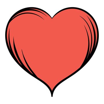Red heart icon cartoon