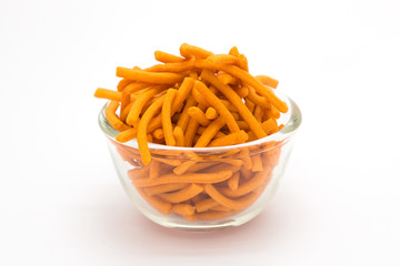 Bread cracker snak food on white background