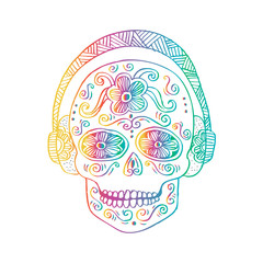 Fototapeta premium Skull with headphones 