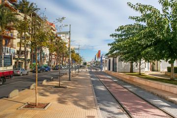 Naklejka premium Street of Castellon in Valencia (Spain). November 2007