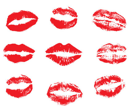 vector lipstick kisses
