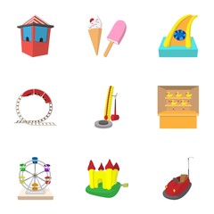 Entertainment for children icons set