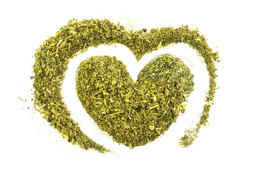 heart shape with dry mint