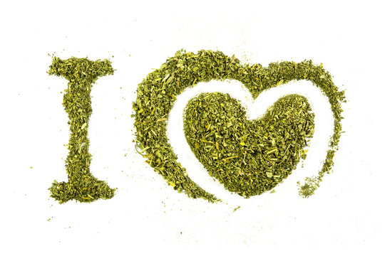 I love letter and heart shape with dry mint 