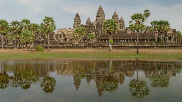 Angkor Wat temple landscape in Siem Reap, Cambodia, 4k
