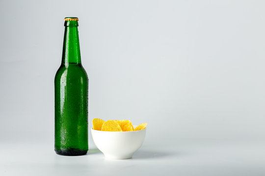 bottle of beer and snack