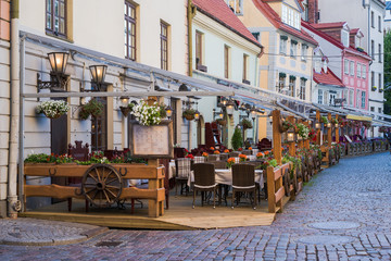 Outdoor cafe in the old town