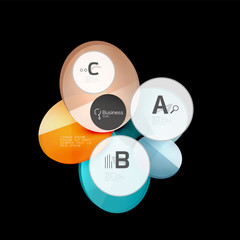 Glass color circles - infographic elements on black