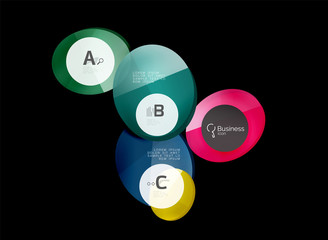 Glass color circles - infographic elements on black