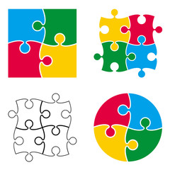 Vector puzzle pattern isolated on white background