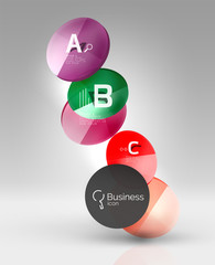 Glass circle infographics