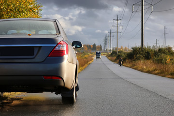 car on country road lane