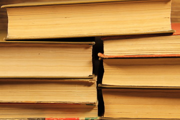 Fototapeta premium Stack of the old books. Books background