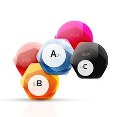 Geometrical hexagon aqua elements