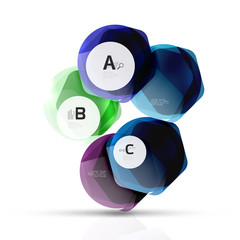 Aqua glossy glass elements