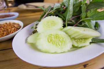 cucumber on plate