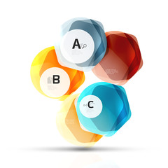 Abstract geometrical hexagon banner