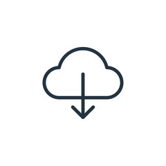  cloud line icon on white background