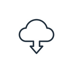  cloud line icon on white background