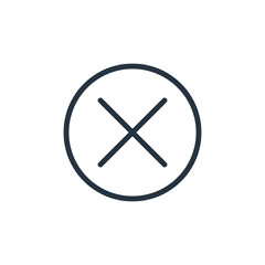 x line icon on white background