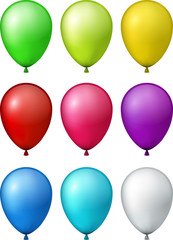 Set of realistic colorful balloons.
