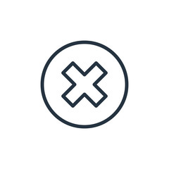 x line icon on white background