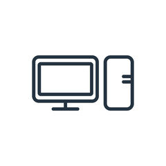 pc line icon on white background