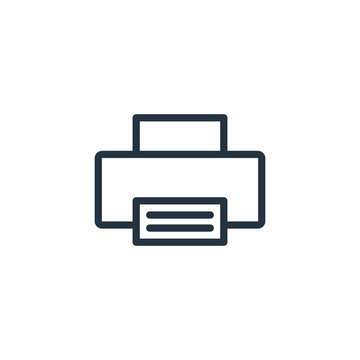 Printer Line Icon On White Background