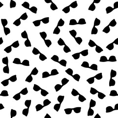 black sunglasses. glasses. seamless pattern. white background. vector illustration.