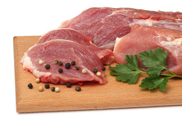fresh raw meat isolated on white background