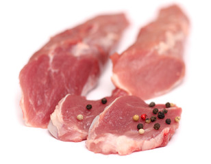 fresh raw meat isolated on white background