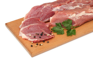 fresh raw meat isolated on white background